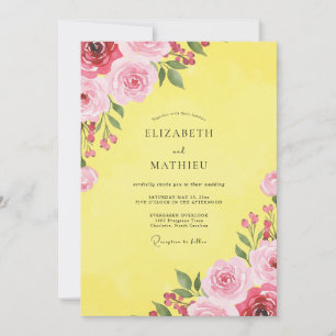 Convites Casamento Pétala Magenta Limão