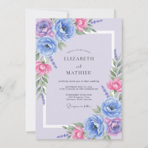 Convites Casamento Pétala Magenta Periwinkle