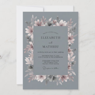 Convites Casamento Pétala Malva Ardósia