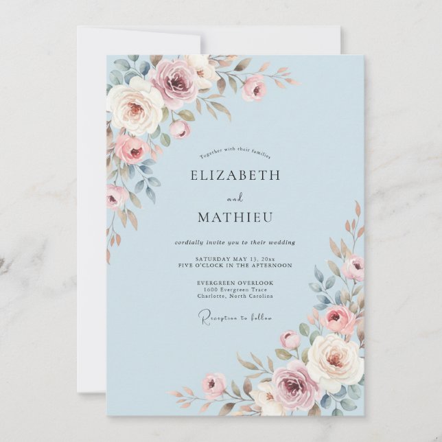Convites Casamento Pétala Malva Suave Vinca (Frente)