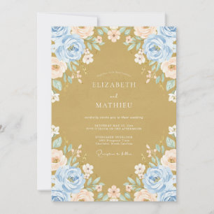 Convites Casamento Pétala Ochre Periwinkle