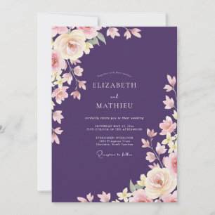 Convites Casamento Pétala Pastel Ameixa