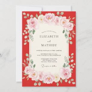 Convites Casamento Pétala Pintada de Escarlate