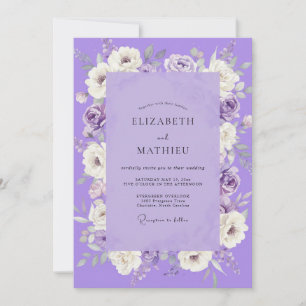 Convites Casamento Pétala Pintada de Lavanda
