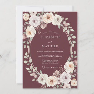 Convites Casamento Pétala Pintada de Marrom