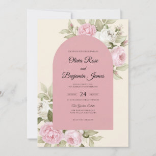 Convites Casamento Pétala Pintada de Rosa Cor-de-Rosa