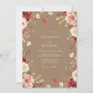 Convites Casamento Pétala Pintada de Taupe