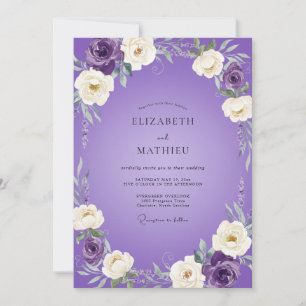 Convites Casamento Pétala Pintada de Violeta