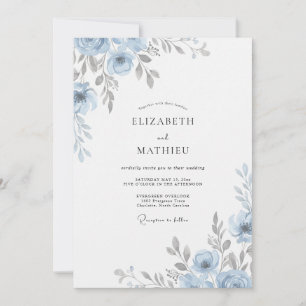 Convites Casamento Pétala Prata Aço