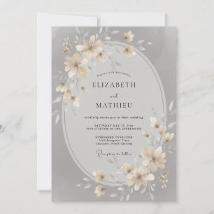 Convites Casamento Pétala Prata Champagne