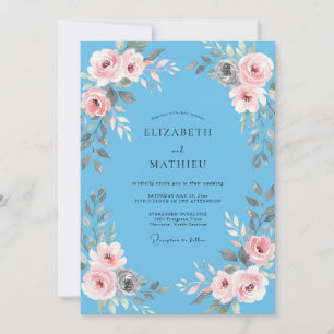 Convites Casamento Pétala Rosa Centáurea