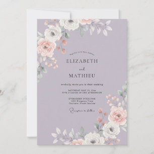 Convites Casamento Pétala Rosa de Vinca menor