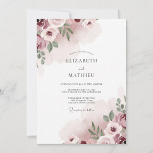 Convites Casamento Pétala Rosa Malva