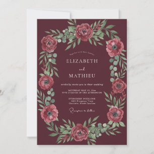 Convites Casamento Pétala Rosa Marsala