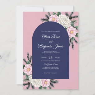 Convites Casamento Pétala Rosa Naval