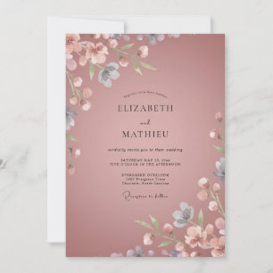 Convites Casamento Pétala Rosa Poeira
