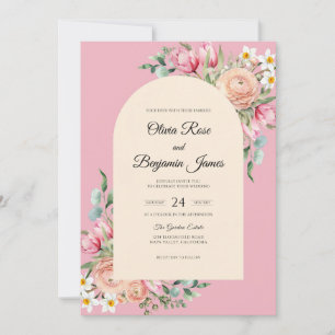 Convites Casamento Pétala Rosa Rubor