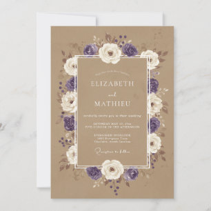 Convites Casamento Pétala Roxo Taupe