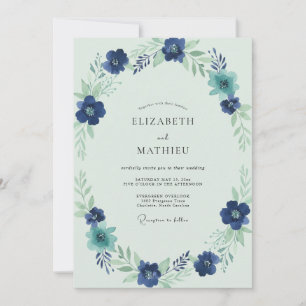 Convites Casamento Pétala Safira Índigo