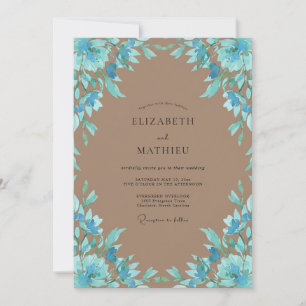 Convites Casamento Pétala Taupe Cerúleo