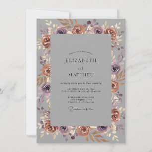 Convites Casamento Pétala Terracota Mauve Ardósia