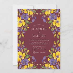 Convites Casamento Pétala Violeta Carmesim