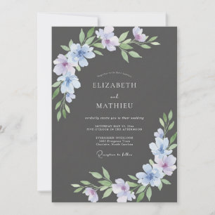 Convites Casamento Pétala Violeta Carvão