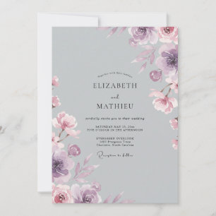 Convites Casamento Pétala Violeta Prata
