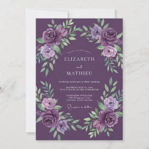 Convites Casamento Pétala Violeta Profundo