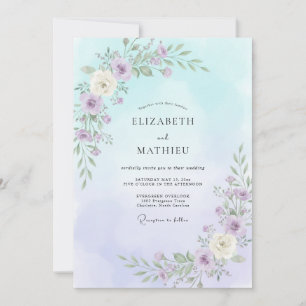 Convites Casamento Pétalas de Ámética Celeste