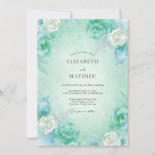Convites Casamento Pétalas de Hortelã Aquática