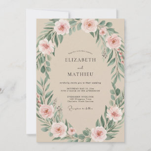 Convites Casamento Pétalas Rosa Pálido Champagne