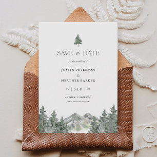 Convites Casamento Pine Tree Mountain Salve As Datas