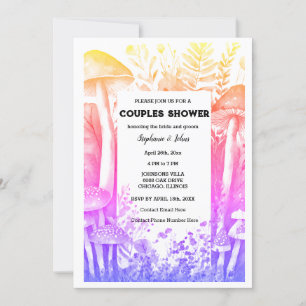 Convites Casamento Pink Artsy Chá Mushroom Woodland