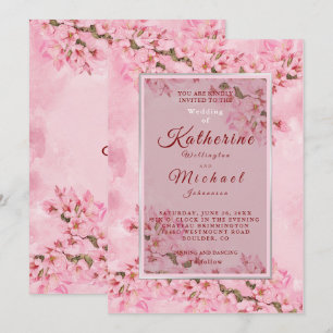 Convites Casamento Pink Cherry Blossoms