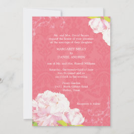 Convites Casamento Pink de Peony Blooms
