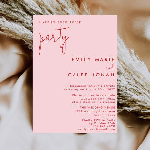 Convites Casamento Pink Red Happily Ever After