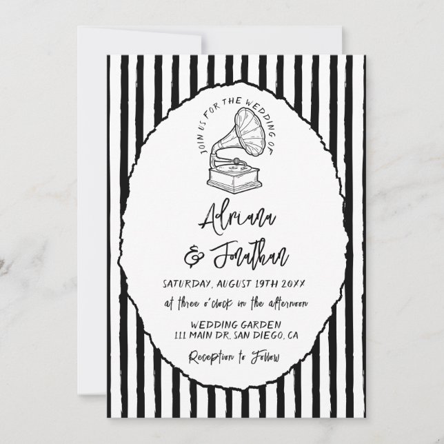 Convites Casamento Pintado à Mão Vintage (Frente)