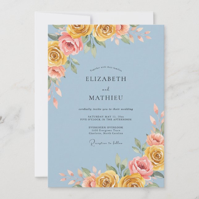 Convites Casamento Pintado Aço Dourado (Frente)