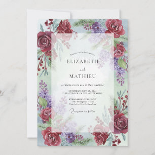 Convites Casamento Pintado Âmbar Vinho