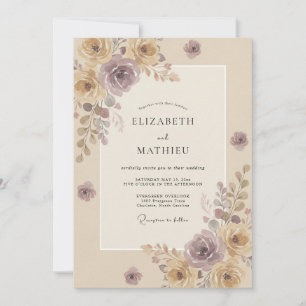 Convites Casamento Pintado Amethyst Champagne