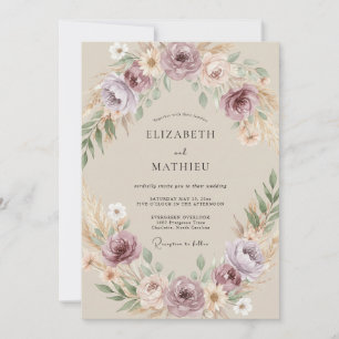 Convites Casamento Pintado com Ameixa e Champanhe