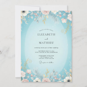 Convites Casamento Pintado com Aqua Blush