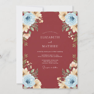 Convites Casamento Pintado com Champanhe Borgonha