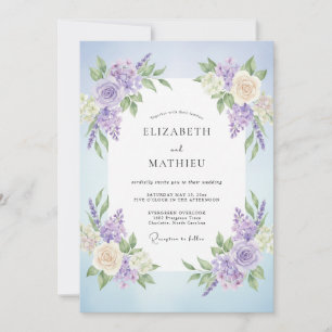 Convites Casamento Pintado com Creme Quente Lilás
