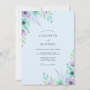 Convites Casamento Pintado com Lavanda e Hortelã
