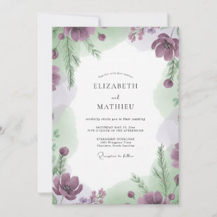 Convites Casamento Pintado com Lavanda e Salvia
