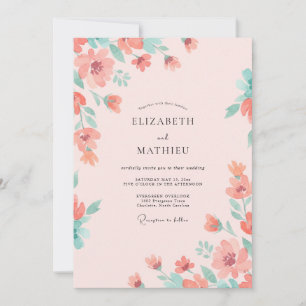 Convites Casamento Pintado com Salmão Rosado