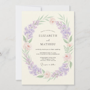Convites Casamento Pintado com Violeta Lavanda