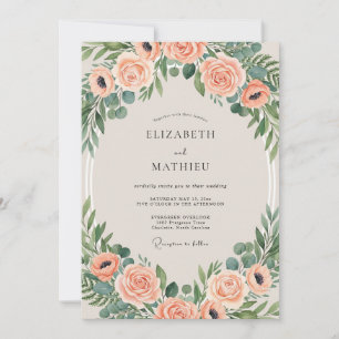 Convites Casamento Pintado Coral Sage